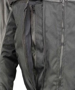 M-BOSS Motorcycle Apparel M Boss Motorcycle Apparel BOS11702 Men's Black Armored Utility Pocket Leather And Textile Moto Jacket