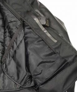 M-BOSS Motorcycle Apparel M Boss Motorcycle Apparel BOS11702 Men's Black Armored Utility Pocket Leather And Textile Moto Jacket