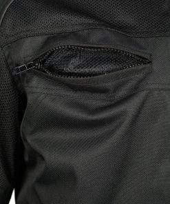 M-BOSS Motorcycle Apparel Motorcycle Jackets M Boss Motorcycle Apparel BOS11703 Black Men's Black Nylon And Mesh Racer Jacket With Reflective Piping