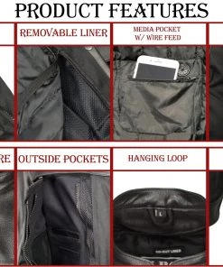 M-BOSS Motorcycle Apparel M Boss Motorcycle Apparel BOS11704 Men's Black Textile Jacket With Reflective Skulls Motorcycle Jackets