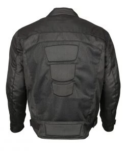 M-BOSS Motorcycle Apparel Motorcycle Jackets M Boss Motorcycle Apparel BOS11705 Men's Black Mesh And Nylon Racer Jacket With Armor