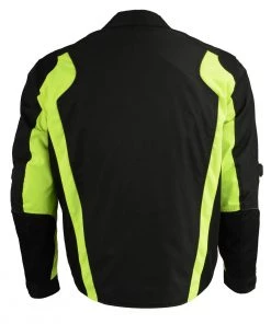 M-BOSS Motorcycle Apparel M Boss Motorcycle Apparel BOS11706 Men's Hi Vis Racer Nylon Motorcycle Jacket With Armor