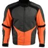 M-BOSS Motorcycle Apparel Motorcycle Jackets M Boss Motorcycle Apparel BOS11706 Men's Hi Vis Grey And Orange Racer Nylon Jacket
