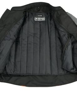 M-BOSS Motorcycle Apparel Motorcycle Jackets M Boss Motorcycle Apparel BOS11706 Men's Hi Vis Grey And Orange Racer Nylon Jacket