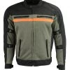 M-BOSS Motorcycle Apparel Motorcycle Jackets M Boss Motorcycle Apparel BOS11707 Men's Armored Black And Grey Nylon And Mesh Racer Jacket