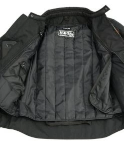 M-BOSS Motorcycle Apparel Motorcycle Jackets M Boss Motorcycle Apparel BOS11707 Men's Armored Black And Grey Nylon And Mesh Racer Jacket