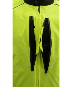 Motorcycle Jackets M-Boss Motorcycle Apparel BOS11707 Men's Armored High Visibility Green Textile And Mesh Racer Jacket