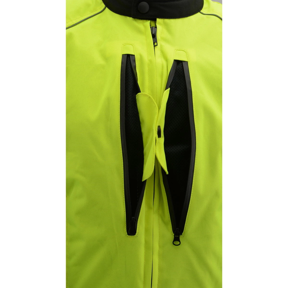 Motorcycle Jackets M-Boss Motorcycle Apparel BOS11707 Men's Armored High Visibility Green Textile And Mesh Racer Jacket