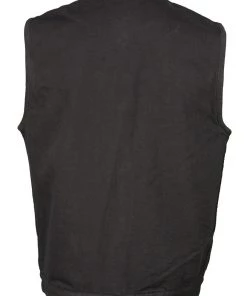 M-BOSS Motorcycle Apparel Motorcycle Vests M Boss Motorcycle Apparel BOS13000 Men's Black Denim Club Style Vest With Hidden Zipper