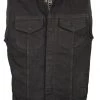M-BOSS Motorcycle Apparel Motorcycle Vests M Boss Motorcycle Apparel BOS13000 Men's Black Denim Club Style Vest With Hidden Zipper