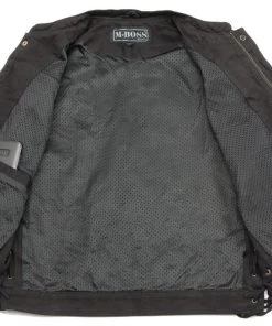 M-BOSS Motorcycle Apparel Motorcycle Vests M Boss Motorcycle Apparel BOS13002 Men's Black Denim Club Style Side Lace Vest With Hidden Zipper