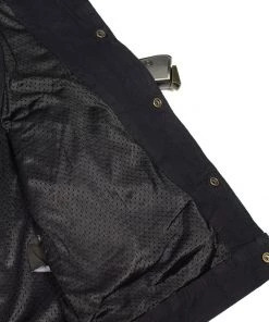 M-BOSS Motorcycle Apparel Motorcycle Vests M Boss Motorcycle Apparel BOS13004 Men's Black Denim Snap Front Vest With Shirt Collar