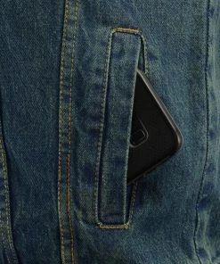 M-BOSS Motorcycle Apparel M Boss Motorcycle Apparel BOS13004 Men's Blue Denim Snap Front Vest With Shirt Collar Motorcycle Vests