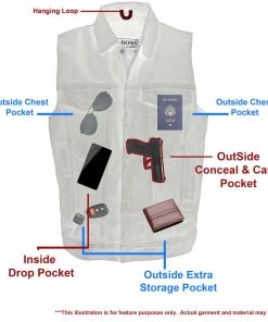 M-BOSS Motorcycle Apparel Motorcycle Vests M Boss Motorcycle Apparel BOS13004 Men's Black Denim Snap Front Vest With Shirt Collar