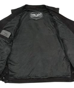 M-BOSS Motorcycle Apparel Motorcycle Vests M Boss Motorcycle Apparel BOS13005 Men's Black Side Lace Denim Vest With Denim Style Chest Pockets