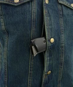 M-BOSS Motorcycle Apparel M Boss Motorcycle Apparel BOS13005 Men's Blue Side Lace Denim Vest With Denim Style Chest Pockets Motorcycle Vests