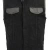 M-BOSS Motorcycle Apparel M Boss Motorcycle Apparel BOS13010 Men's Black Denim Club Style Vest With Leather Trim And Hidden Zipper Motorcycle Vests