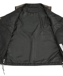 M-BOSS Motorcycle Apparel M Boss Motorcycle Apparel BOS13501 Men's Leather Distressed Black And Beige 10 Pocket Vest With Quick Draw Pocket