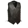 M-Boss Motorcycle Apparel BOS13515 Men’s Black 'Club' Leather Vest