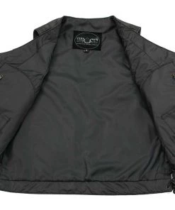 M-Boss Motorcycle Apparel BOS13517 Men’s Black'Side Laced' Classic Leather Vest