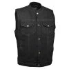 M-BOSS Motorcycle Apparel Motorcycle Vests M Boss Motorcycle Apparel Apparel BOS13520 Men's Black Snap Front Denim Club Style Vest