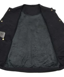 M-BOSS Motorcycle Apparel Motorcycle Vests M Boss Motorcycle Apparel Apparel BOS13520 Men's Black Snap Front Denim Club Style Vest