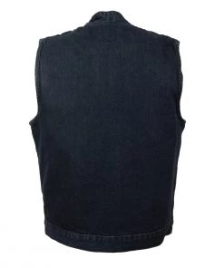 M-BOSS Motorcycle Apparel M Boss Motorcycle Apparel Apparel BOS13520 Men's Blue Snap Front Denim Club Style Vest Motorcycle Vests