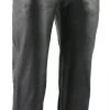 M-Boss Motorcycle Apparel BOS15570 Men’s Black Jean Style Leather Pants