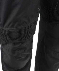 M-Boss Motorcycle Apparel BOS15572 Men's Black Waterproof Textile Street Pants With Knee Armor