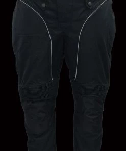 M-Boss Motorcycle Apparel BOS15572 Men's Black Waterproof Textile Street Pants With Knee Armor