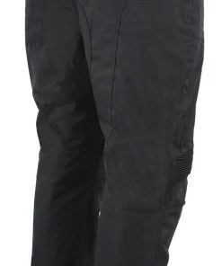 M-Boss Motorcycle Apparel BOS15572 Men's Black Waterproof Textile Street Pants With Knee Armor