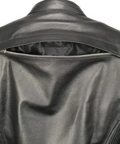 M-BOSS Motorcycle Apparel M Boss Motorcycle Apparel BOS22502 Ladies Black Armored Leather Jacket With Accordion Panels Leather Motorcycle Jackets