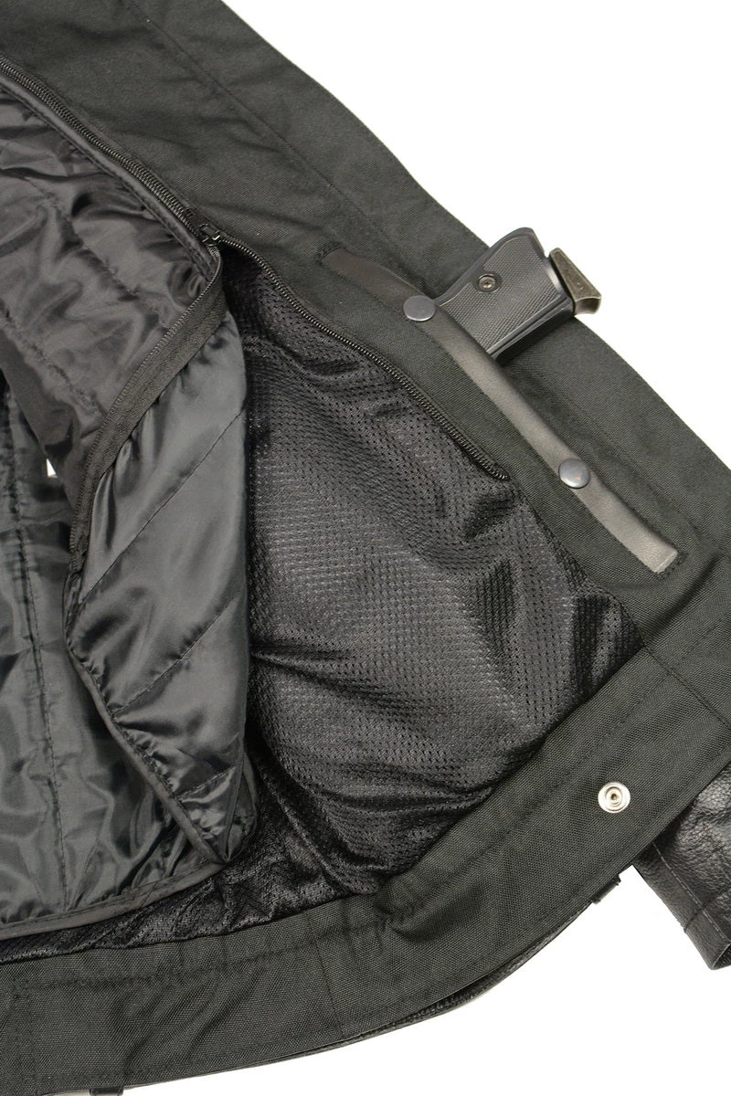 M-BOSS Motorcycle Apparel M Boss Motorcycle Apparel BOS22502 Ladies Black Armored Leather Jacket With Accordion Panels Leather Motorcycle Jackets