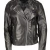 M-BOSS Motorcycle Apparel M Boss Motorcycle Apparel BOS22503 Ladies Black Armored Leather Jacket With Back Lacing Detail Leather Motorcycle Jackets