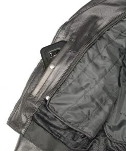 M-BOSS Motorcycle Apparel M Boss Motorcycle Apparel BOS22503 Ladies Black Armored Leather Jacket With Back Lacing Detail Leather Motorcycle Jackets