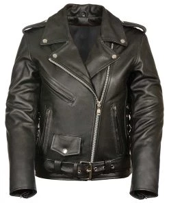 M-Boss Motorcycle Apparel BOS22506 Women's ‘Conceal And Carry’ Classic Biker Leather Jacket