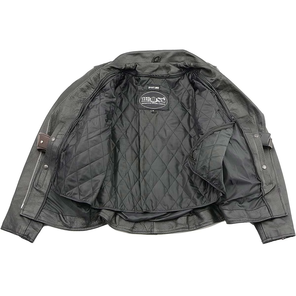 Leather Motorcycle Jackets M-Boss Motorcycle Apparel BOS22507 Women's Classic Braided Biker Leather Motorcycle Jacket