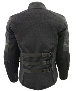 M-BOSS Motorcycle Apparel M Boss Motorcycle Apparel BOS22700 Ladies Black Mesh Jacket With Flower Printing