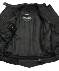 M-BOSS Motorcycle Apparel M Boss Motorcycle Apparel BOS22701 Ladies Black And Fuchsia Textile Armored Racing Jacket With Reflective Design Motorcycle Jackets