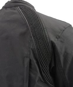 M-BOSS Motorcycle Apparel M Boss Motorcycle Apparel BOS22701 Ladies Black Textile Armored Racing Jacket And Reflective Design