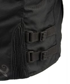 M-BOSS Motorcycle Apparel M Boss Motorcycle Apparel BOS22701 Ladies Black Textile Armored Racing Jacket And Reflective Design