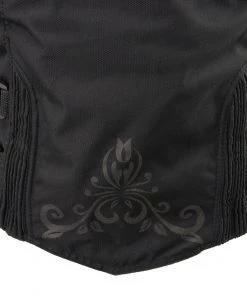 M-BOSS Motorcycle Apparel M Boss Motorcycle Apparel BOS22701 Ladies Black Textile Armored Racing Jacket And Reflective Design