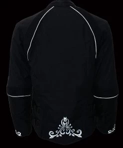 M-BOSS Motorcycle Apparel M Boss Motorcycle Apparel BOS22701 Ladies Black Textile Armored Racing Jacket And Reflective Design