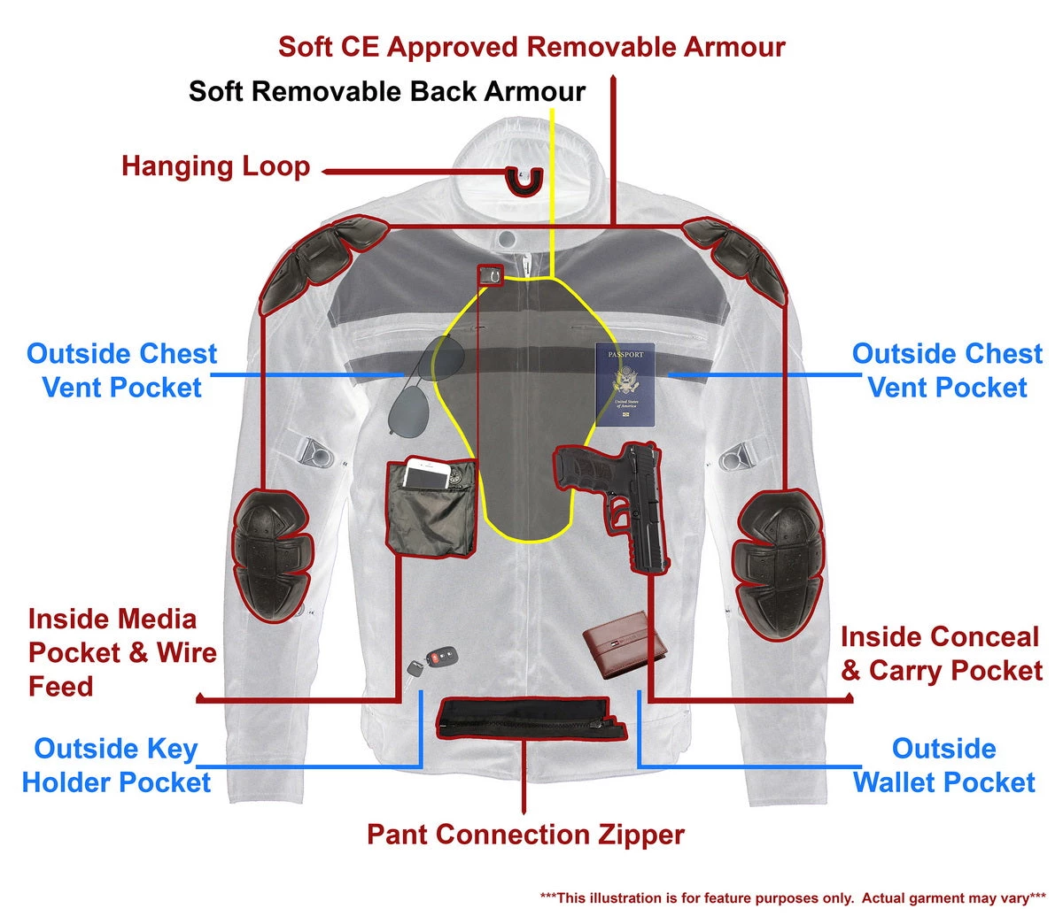 M-BOSS Motorcycle Apparel M Boss Motorcycle Apparel BOS22701 Ladies Black Textile Armored Racing Jacket And Reflective Design