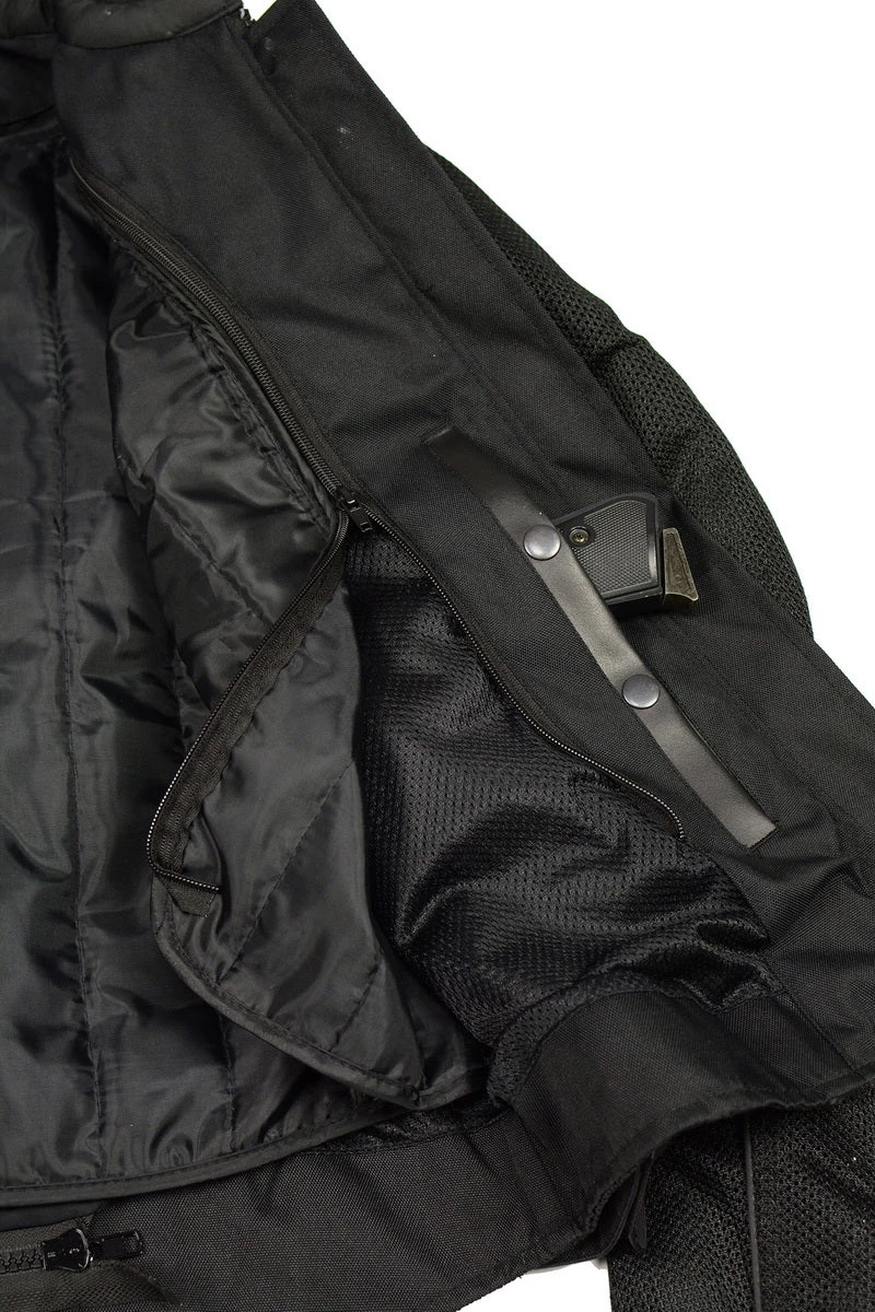 M-BOSS Motorcycle Apparel M Boss Motorcycle Apparel BOS22702 Ladies Black And Turquoise Mesh Racer Jacket With Full Armor Motorcycle Jackets