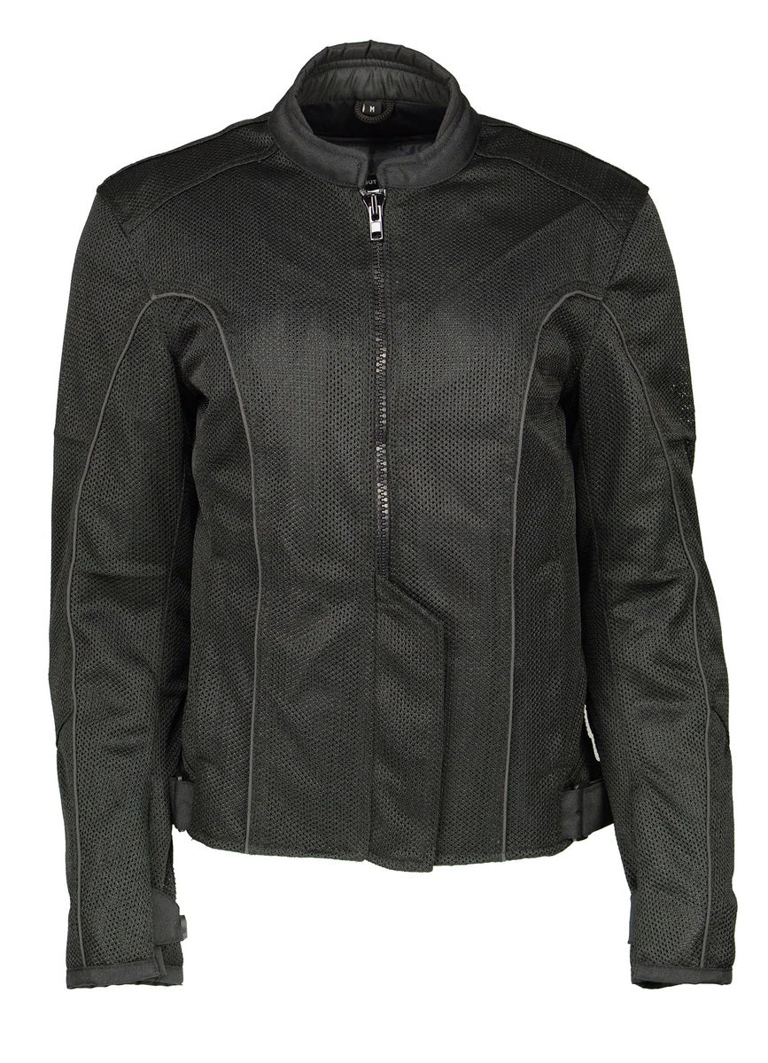 M-BOSS Motorcycle Apparel M Boss Motorcycle Apparel BOS22702 Ladies Black Mesh Racer Jacket With Full Armor