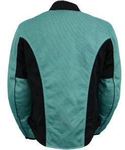 M-BOSS Motorcycle Apparel M Boss Motorcycle Apparel BOS22702 Ladies Black And Turquoise Mesh Racer Jacket With Full Armor Motorcycle Jackets