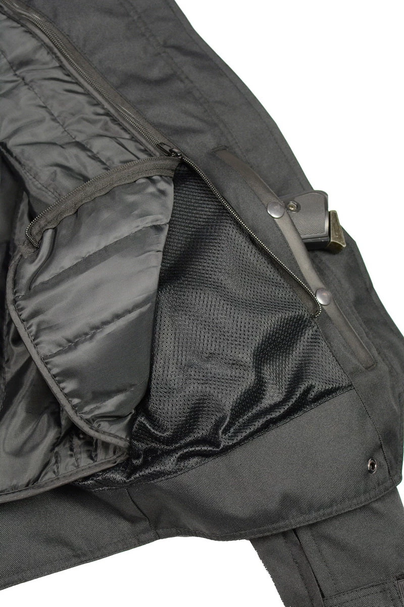 M-BOSS Motorcycle Apparel M Boss Motorcycle Apparel BOS22706 Ladies Black And Red Nylon Racer Jacket With Full Armor