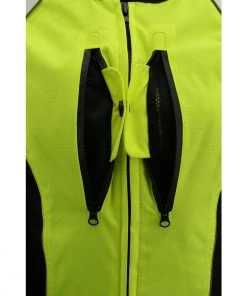 M-BOSS Motorcycle Apparel Motorcycle Jackets M Boss Apparel BOS22708 Ladies High Visibility Green Waterproof Moto Jacket With Armor