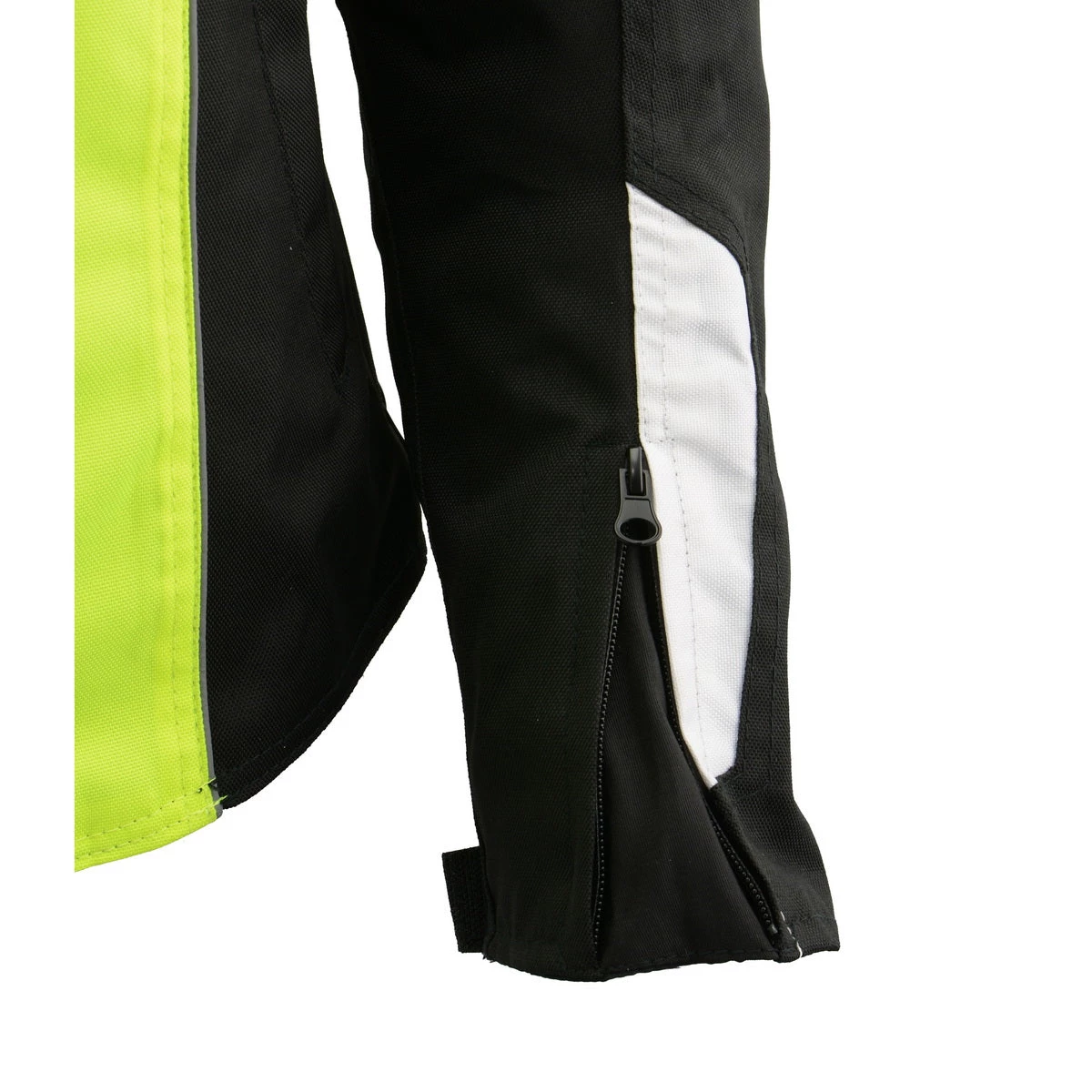 M-BOSS Motorcycle Apparel Motorcycle Jackets M Boss Apparel BOS22708 Ladies High Visibility Green Waterproof Moto Jacket With Armor